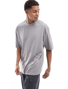 ASOS DESIGN - T-shirt oversize girocollo color pietra-Grigio