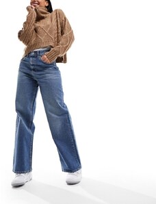 ASOS DESIGN - Jeans dad fit blu scuro medio