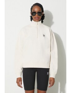 adidas Originals felpa Essentials Halfzip Sweatshirt donna colore beige IR5940