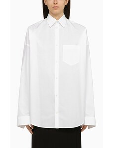 Balenciaga Camicia bianca in cotone con logo