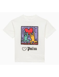 Palm Angels T-shirt bianca in cotone con stampa