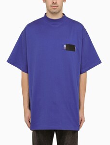 Balenciaga T-shirt oversize indaco in cotone