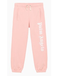 Palm Angels Pantalone jogging rosa con logo