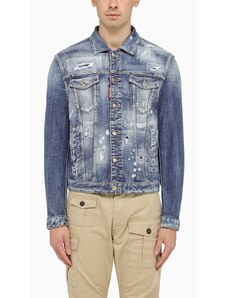 Dsquared2 Giacca jeans navy con strappi