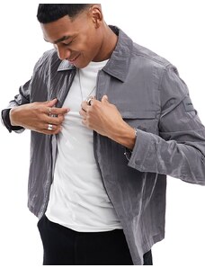 Calvin Klein - 2.0 - Camicia giacca stropicciata grigio antracite