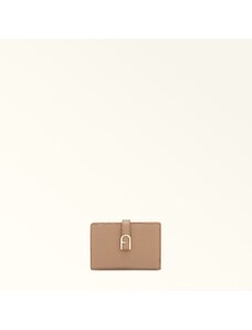 Furla Flow Portafoglio Compatto Greige Grigio Pelle Di Vitello Claris Lux Donna