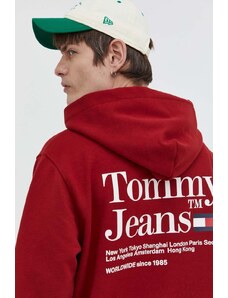Tommy Jeans felpa uomo colore granata con cappuccio
