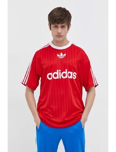 adidas Originals t-shirt Adicolor Poly Tee uomo colore rosso IM9458
