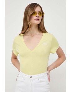 Pinko t-shirt in cotone donna colore giallo