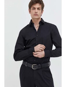 HUGO camicia in cotone uomo colore nero