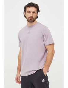 adidas t-shirt in cotone uomo colore violetto con applicazione IR5267