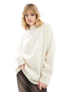 Weekday - Unni - Maglione oversize misto lana bianco sporco