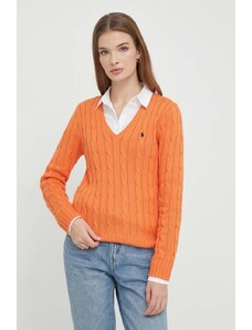 Polo Ralph Lauren maglione in cotone colore arancione