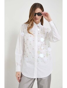 Pinko camicia in cotone donna colore bianco