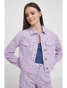 United Colors of Benetton giacca di jeans donna colore violetto