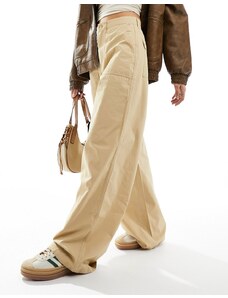Tommy Jeans - Claire - Pantaloni cargo larghi color sabbia a vita alta-Neutro