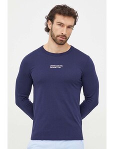 United Colors of Benetton longsleeve lounge in cotone colore blu navy