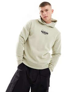 Calvin Klein - Felpa color panna con cappuccio e logo-Bianco