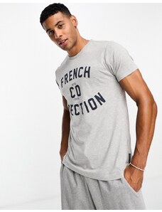 French Connection - T-shirt grigio mélange chiaro con logo