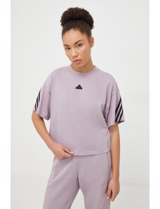 adidas t-shirt in cotone donna colore violetto IS3613