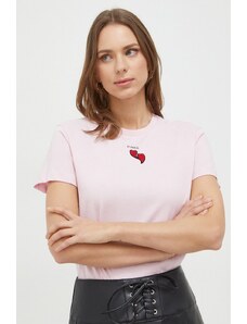 Pinko t-shirt in cotone donna colore rosa