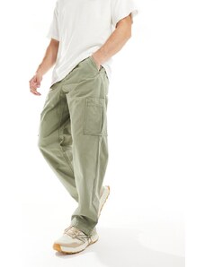Selected Homme - Pantaloni stile cargo verdi vestibilità ampia-Verde