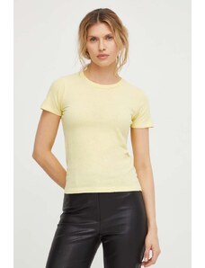 American Vintage t-shirt in cotone donna colore giallo