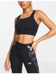 Nike Training Nike - Yoga Alate Eclipse - Reggiseno sportivo nero a sostegno leggero con fascette