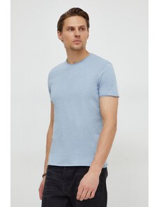 Sisley t-shirt in cotone uomo colore blu