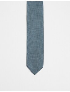 River Island - Cravatta in maglia blu a punta