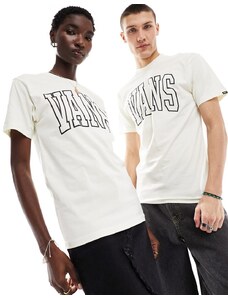 Vans - T-shirt bianca con scritta ad arco-Bianco