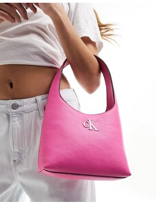 Calvin Klein Jeans - Borsa da spalla rosa stile minimal con logo a monogramma
