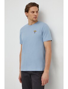 Aeronautica Militare t-shirt in cotone uomo colore blu con applicazione