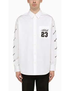 Off-White Camicia oversize bianca con logo 23