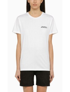 ISABEL MARANT T-shirt girocollo bianca in cotone con logo