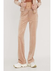 Juicy Couture pantaloni da tuta in velluto colore beige