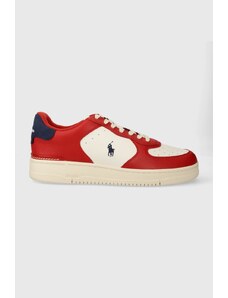 Polo Ralph Lauren sneakers in pelle Masters Crt colore rosso 809931571002
