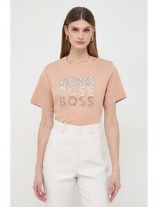 BOSS t-shirt in cotone donna colore beige