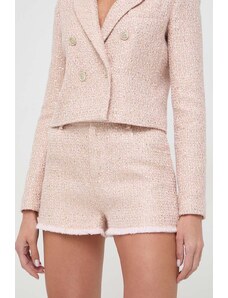 Twinset shorts con aggiunta di lana colore rosa con applicazione