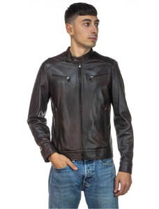 Leather Trend U06 - Giacca Uomo Testa di Moro in vera pelle
