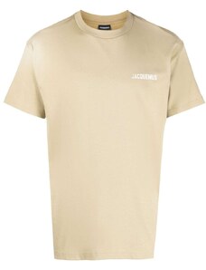 JACQUEMUS T-shirt cachi chiaro miini logo