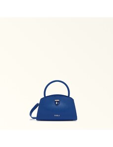 Furla Genesi Borsa Shopping Blu Cobalto Blu Pelle Di Vitello Morbida + Pelle Di Vitello Granata Donna