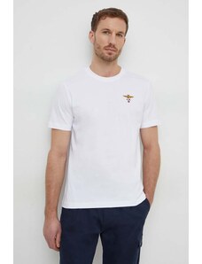 Aeronautica Militare t-shirt in cotone uomo colore bianco con applicazione
