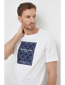 Michael Kors t-shirt in cotone uomo colore bianco con applicazione