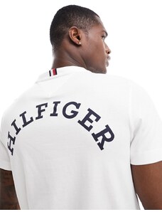 Tommy Hilfiger - T-shirt bianca con stampa sulla schiena-Bianco