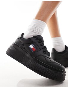 Tommy Jeans - Sneakers rétro stile basket nere con suola flatform-Nero