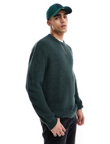 ASOS DESIGN - Maglione oversize in maglia lavorata a coste inglesi kaki-Verde