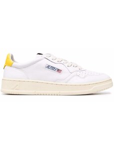 Autry Sneaker in pelle bianca talloncino giallo