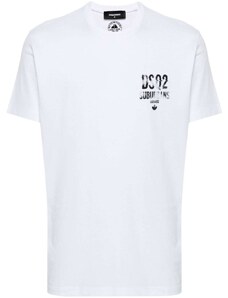 Dsquared2 T-shirt bianca logotype suburbans