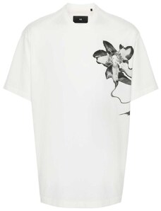 Adidas Y3 t-shirt bianca stampa fiore